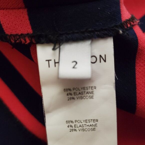 Thakoon Addition Striped Long Sleeve Crop Top Red Blue 2 - Picture 6 of 8